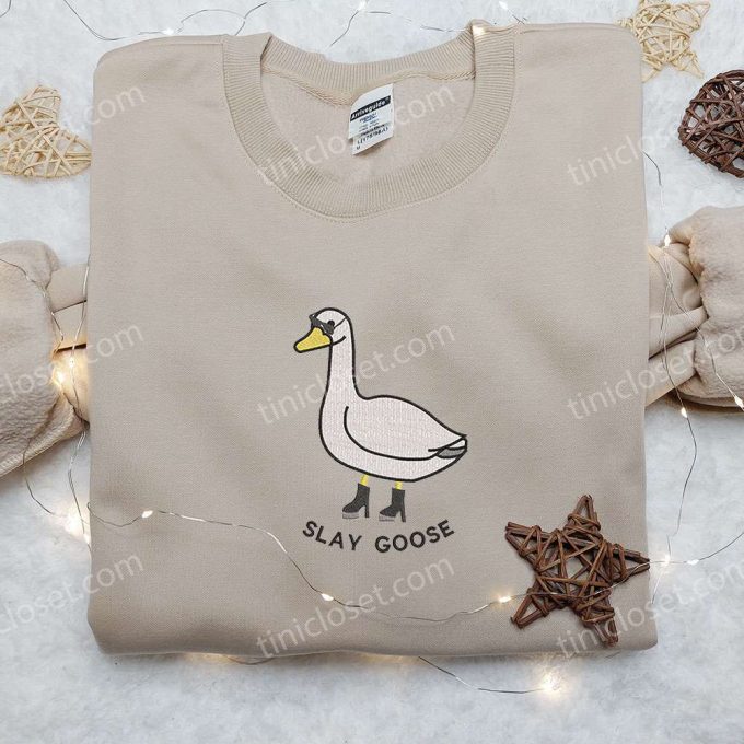 Slay Goose Embroidered Shirt – Animal & Funny Design for Ultimate Style