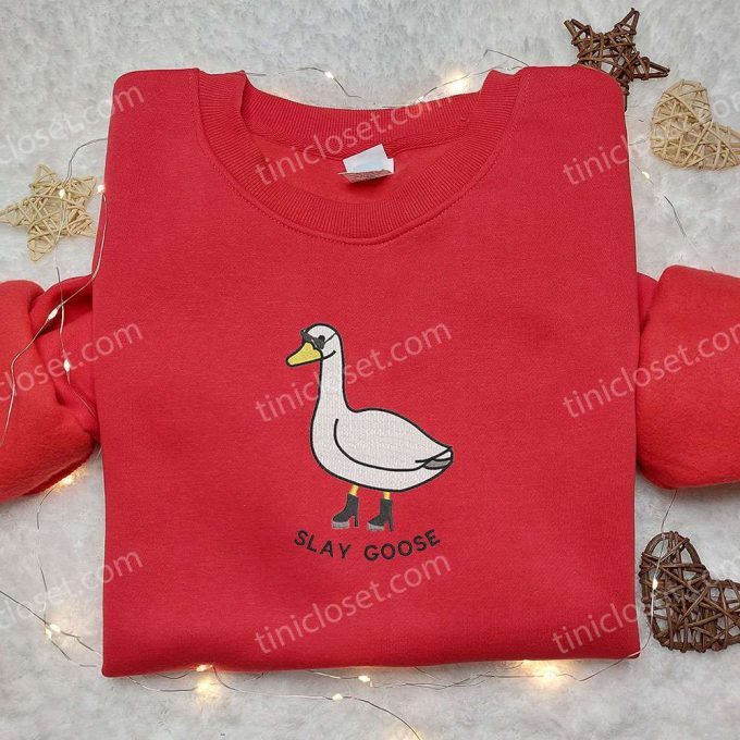 Slay Goose Embroidered Shirt – Animal & Funny Design for Ultimate Style