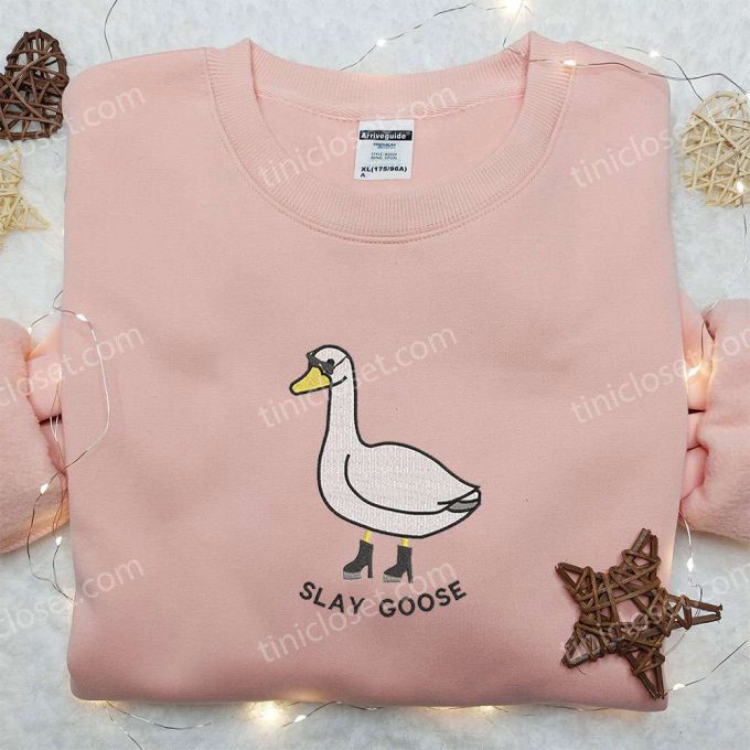 Slay Goose Embroidered Shirt – Animal & Funny Design for Ultimate Style