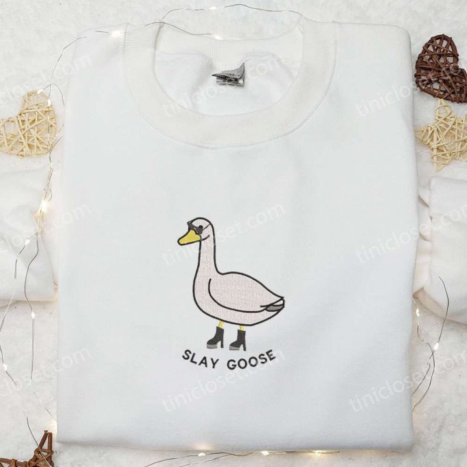 Slay Goose Embroidered Shirt – Animal & Funny Design for Ultimate Style