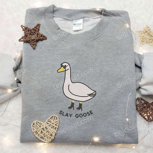 Slay Goose Embroidered Shirt – Animal & Funny Design for Ultimate Style