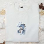 Smile Through The Pain Blue Bear Embroidered Shirt: Cool & Best Family Gifts