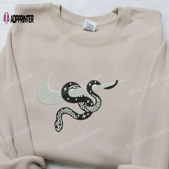 Nike Embroidered Snake Skeleton Sweatshirt: Animal Inspired Shirt