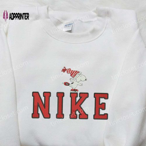 Snoopy Ski x Nike Embroidered Sweatshirt: Best Christmas Gift Nike Inspired Shirt