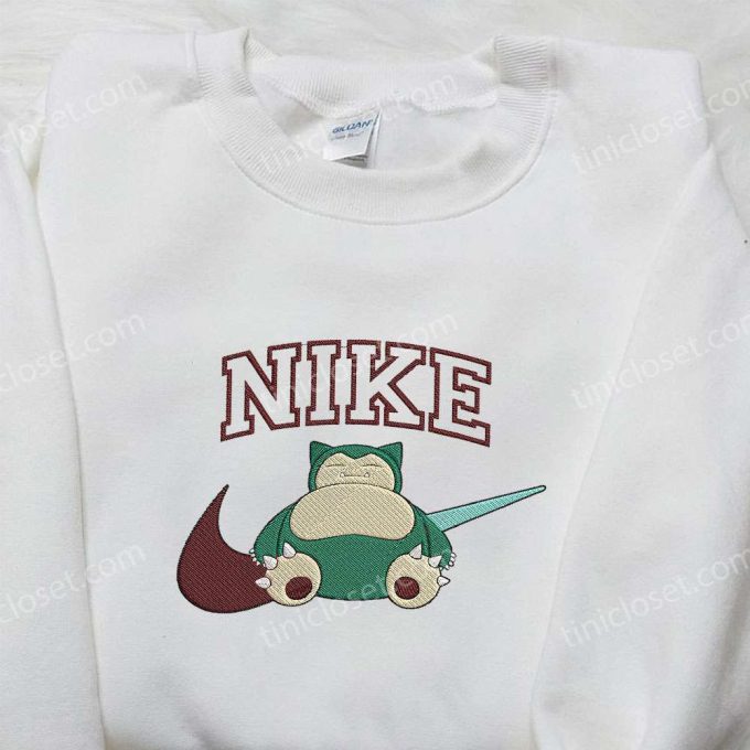 Snorlax x Nike Embroidered Sweatshirt: Pokemon & Nike Inspired Shirt