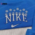 Custom Snowflakes Nike Embroidered Shirt & Hoodie: Perfect Christmas Gifts for Family