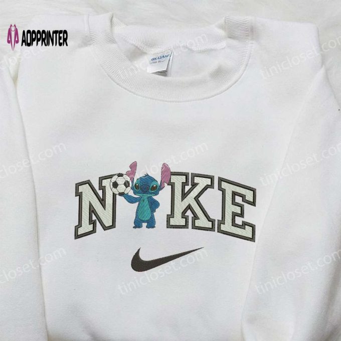 Soccer Stitch x Nike Embroidered Sweatshirt & Lilo and Stitch Shirt Nike Inspired Embroidery