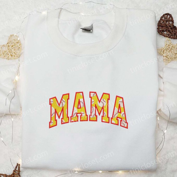 Softball Mama Embroidered Shirt & Hoodie: Perfect Mother’s Day Gift for Mom