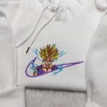 Dragon Ball Hoodie: Son Gohan Super Saiyan Sweatshirt with Custom Nike Swoosh – Shop Now!