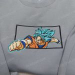 Super Saiyan Blue Goku Vegeta Embroidered Shirt Sweatshirt Hoodie – Dragon Ball Anime Inspired