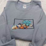 Super Saiyan Blue Goku Vegeta Embroidered Shirt Sweatshirt Hoodie – Dragon Ball Anime Inspired