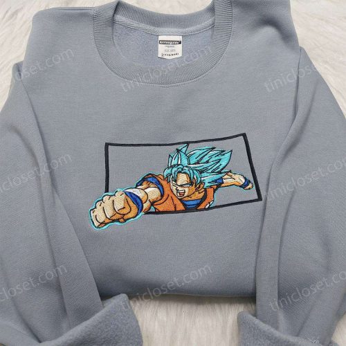 Super Saiyan Blue Goku Vegeta Embroidered Shirt Sweatshirt Hoodie – Dragon Ball Anime Inspired