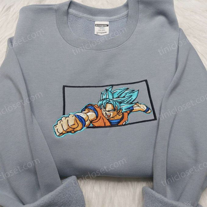 Dragon Ball Goku Vegeta Super Saiyan Blue Embroidered Shirt Sweatshirt & Hoodie: Anime-Inspired Must-Haves