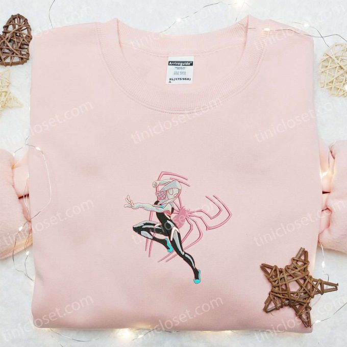 Spider-Gwen Embroidered Shirt & Marvel Superhero Movie Hoodie – Perfect Gift for Girls