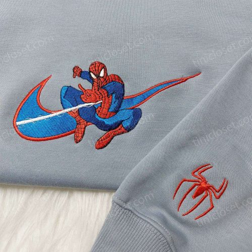 Marvel Spider-Man Nike Shirt & Inspired Hoodie: Embroidered Nike Swoosh Marvel Sweatshirt