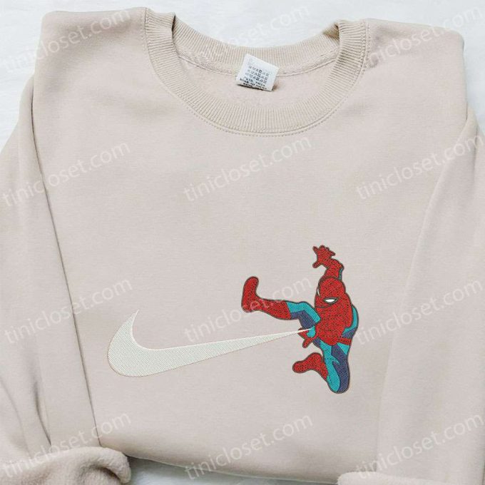 Spider-Man x Swoosh Movie Embroidered Shirt: Marvel Comics Best Gift for Family