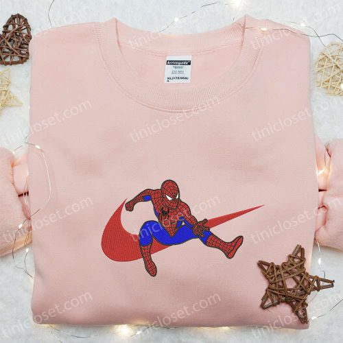 Spider-Man x Swoosh Movie Embroidered Sweatshirt – Marvel Cinematic Universe Custom Shirt