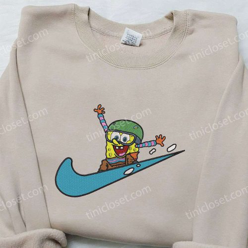 Spongebob Squarepants Ski x Nike Swoosh Hoodie & Embroidered Shirt: Fun & Stylish Collaboration!