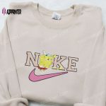 SpongeBob x Nike Cartoon Embroidered Sweatshirt Disney Characters Hoodie Custom Nike T-shirt