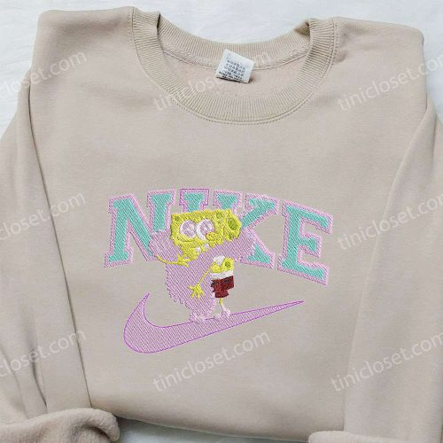 SpongeBob SquarePants x Nike Embroidered Sweatshirt – Cartoon Shirt Nike Inspired