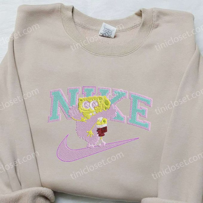 SpongeBob SquarePants x Nike Embroidered Sweatshirt – Cartoon Shirt Nike Inspired