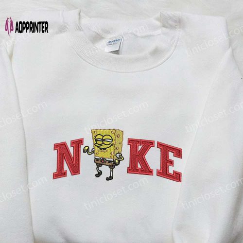 SpongeBob SquarePants x Nike Embroidered Sweatshirt: Cartoon Shirt Nike Inspired