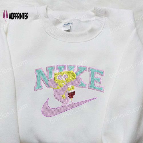 SpongeBob SquarePants x Nike Embroidered Sweatshirt – Cartoon Shirt Nike Inspired