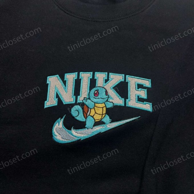 Squirtle Nike Embroidered Sweatshirt & Pokemon Shirt: Best Anime Fan Gifts