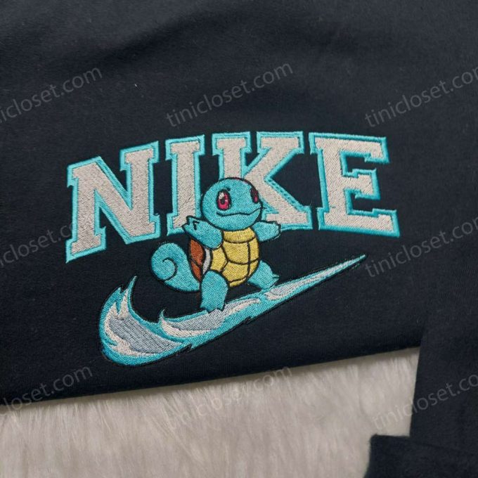 Squirtle Nike Embroidered Sweatshirt & Pokemon Shirt: Best Anime Fan Gifts