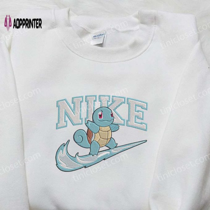 Squirtle x Nike Embroidered Sweatshirt: Pokemon & Nike Inspired Shirt