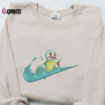 Squirtle x Swoosh Anime Embroidered Sweatshirt – Custom Hoodie Perfect Family Gift