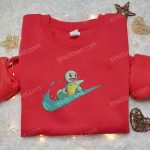 Squirtle x Swoosh Anime Embroidered Sweatshirt – Custom Hoodie Perfect Family Gift