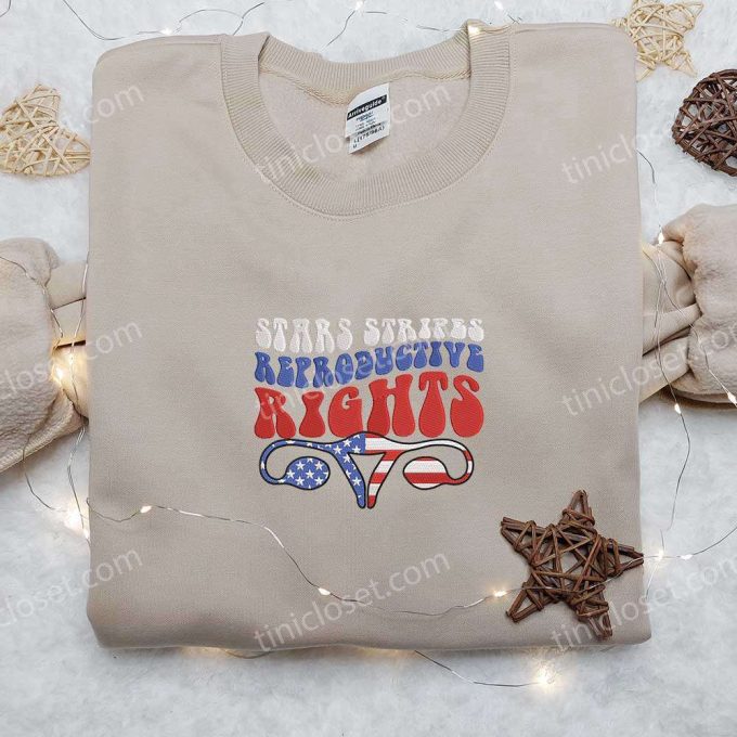 Stars & Stripes Reproductive Rights Embroidered Shirt – Political Statement Attire