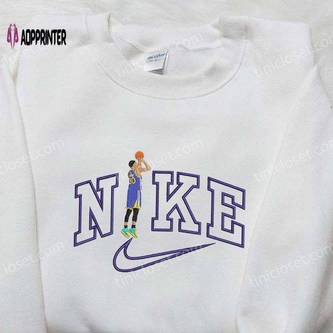 Steph Curry x Nike Embroidered Sweatshirt Golden State Warriors NBA Sport Shirt