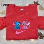 Stitch and Angel Love x Nike Swoosh Cartoon Embroidered Shirt – Lilo and Stitch Inspired