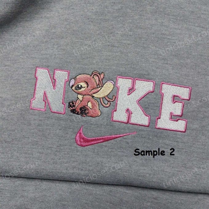 Stitch Angel Nike Embroidered Shirt – Custom & Matching Couple Shirt