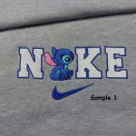 Stitch Angel Nike Embroidered Shirt – Custom & Matching Couple Shirt