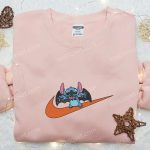 Stitch Bat x Swoosh Embroidered Sweatshirt – Lilo and Stitch Disney Shirt Perfect Halloween Gift