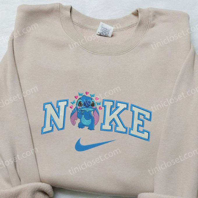 Stitch Butterfly x Nike Embroidered Sweatshirt: Best Valentine’s Day Gift Nike Inspired Shirt