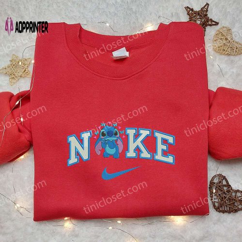 Stitch Gingerbread x Nike Embroidered Sweatshirt: Best Christmas Gift Nike Inspired Shirt