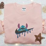 Disney Characters Embroidered Shirt – Stitch Cartoon x Swoosh – Halloween Design Best Family Gift