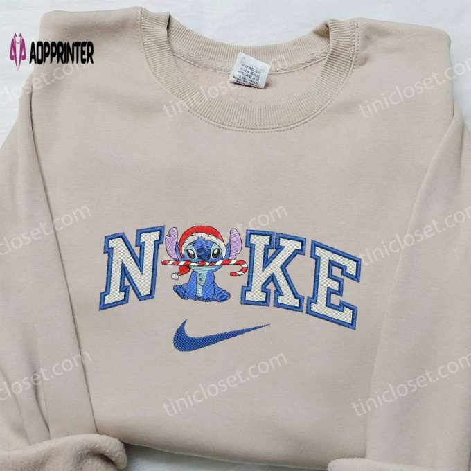 Stitch Christmas x Nike Embroidered Sweatshirt: Best Holiday Gift Idea with Nike Inspired Embroidered Shirt