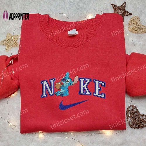 Stitch Gingerbread x Nike Embroidered Sweatshirt: Best Christmas Gift Nike Inspired Shirt