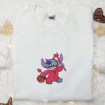 Stitch Devil Embroidered Sweatshirt: Disney Halloween Hoodie Best Gift Ideas