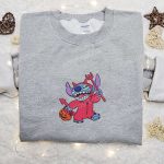 Stitch Devil Embroidered Sweatshirt: Disney Halloween Hoodie Best Gift Ideas