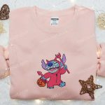 Stitch Cosplay Devil Embroidered Sweatshirt & Disney Halloween Hoodie – Best Halloween Gift Ideas