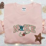 Stitch Flower x Nike Embroidered Sweatshirt Disney Characters Hoodie – Best Birthday Gift Ideas