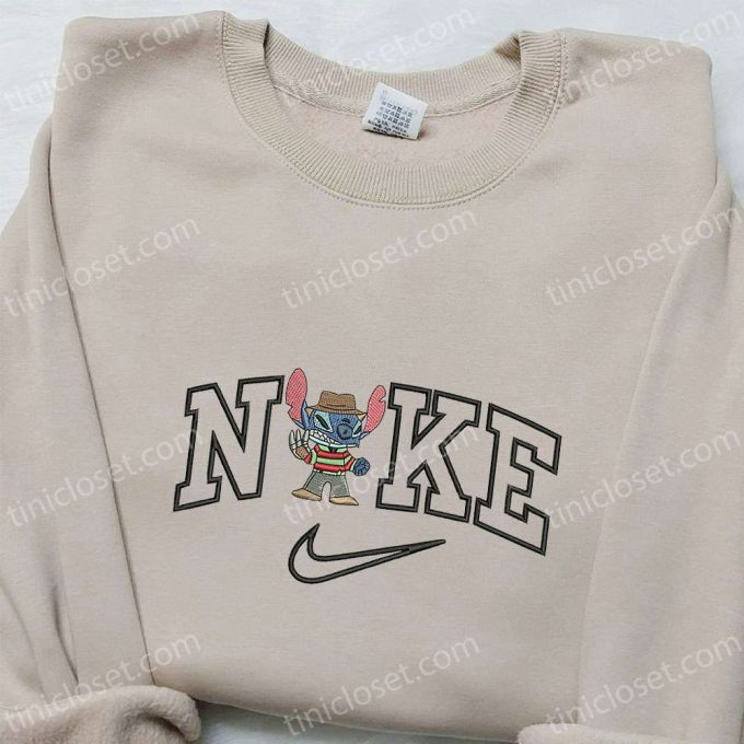 Stitch Freddy Krueger x Nike Embroidered Hoodie – Nike Inspired Shirt Best Halloween Gift Ideas