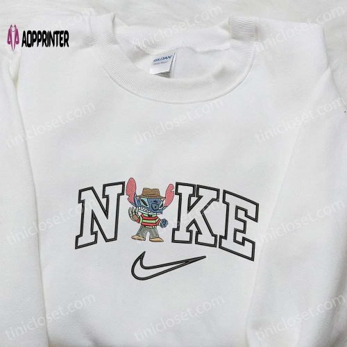 Stitch Freddy Krueger x Nike Embroidered Hoodie – Nike Inspired Shirt Best Halloween Gift Ideas