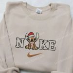 Stitch Gingerbread x Nike Embroidered Sweatshirt: Best Christmas Gift Nike Inspired Shirt